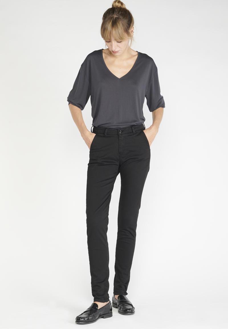 Pantalón Capri De Pana Negro Le Temps Des Cerises - Mujer | Place