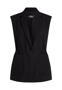 KARL LAGERFELD TAILORED WITH DRAWCORD WAIST - Strukirani kaput - black
