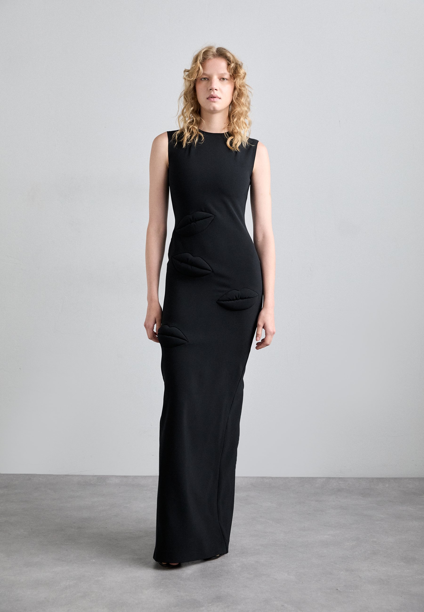 A.W.A.K.E. MODE FITTED DRESS WITH MULTI LIP APPLIQU - Occasion wear - black  - Zalando