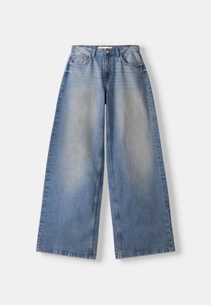Bershka, WIDE-LEG - Wide leg - blue-grey