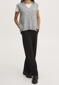 ICHI Stickad tröja - grey