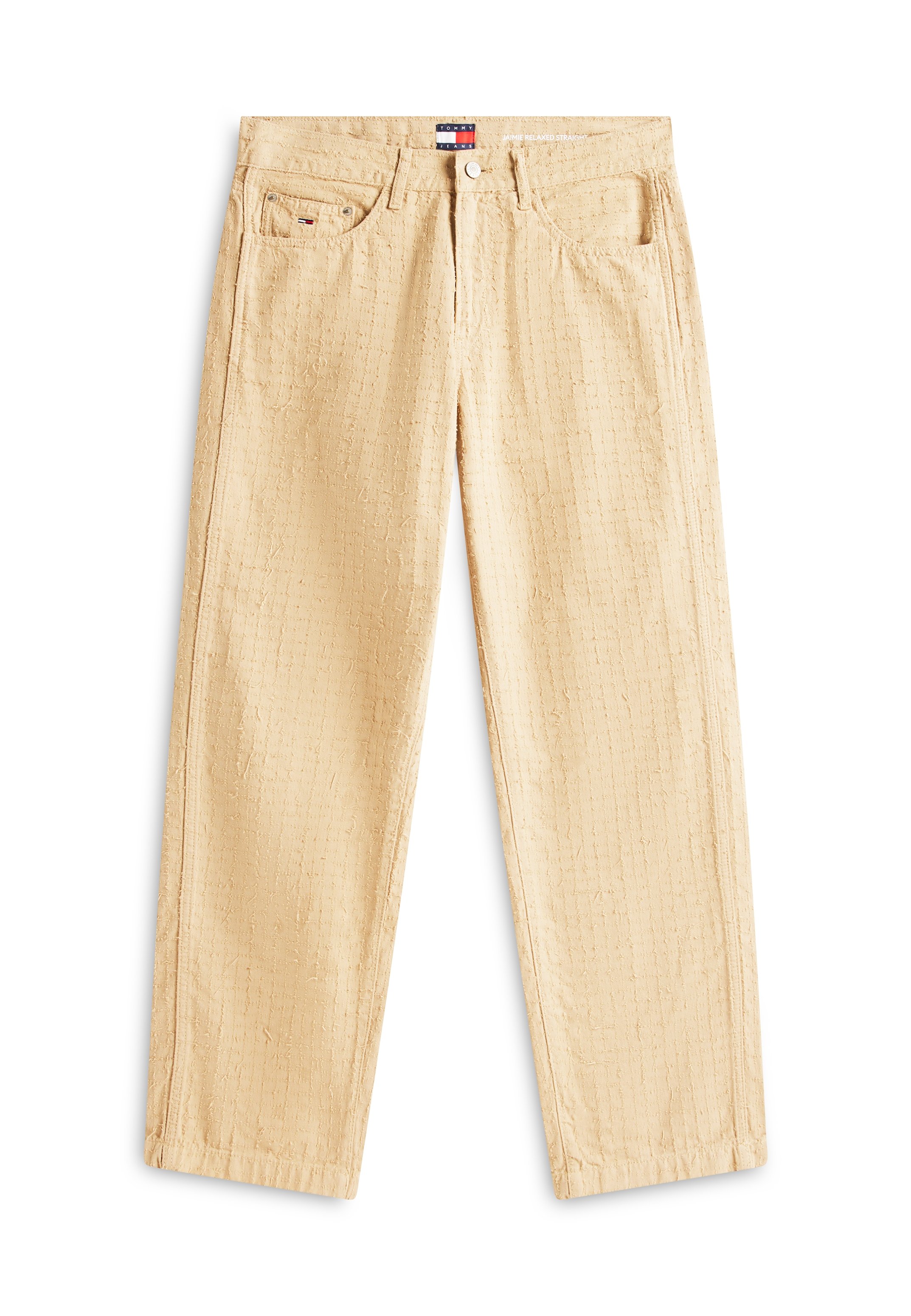 Tommy Jeans JAIMIE TEXTURED RELAXED CANVAS TROUSERS - Kalhoty - gentle gold