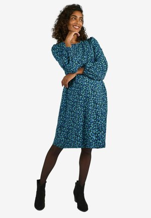 MATERNITY AND NURSING FLORAL DOUBLE LAYER-REGULAR FIT - Trikoomekko - blue