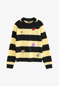 Non sélectionné, yellow/black stripe badge