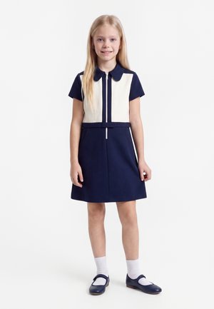 Versace, DRESS PUNTO MILANO GRECA - Vestito di maglina - dark navy/cream