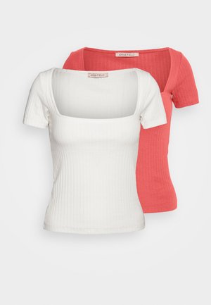 2 PACK - T-shirts basic - red/white