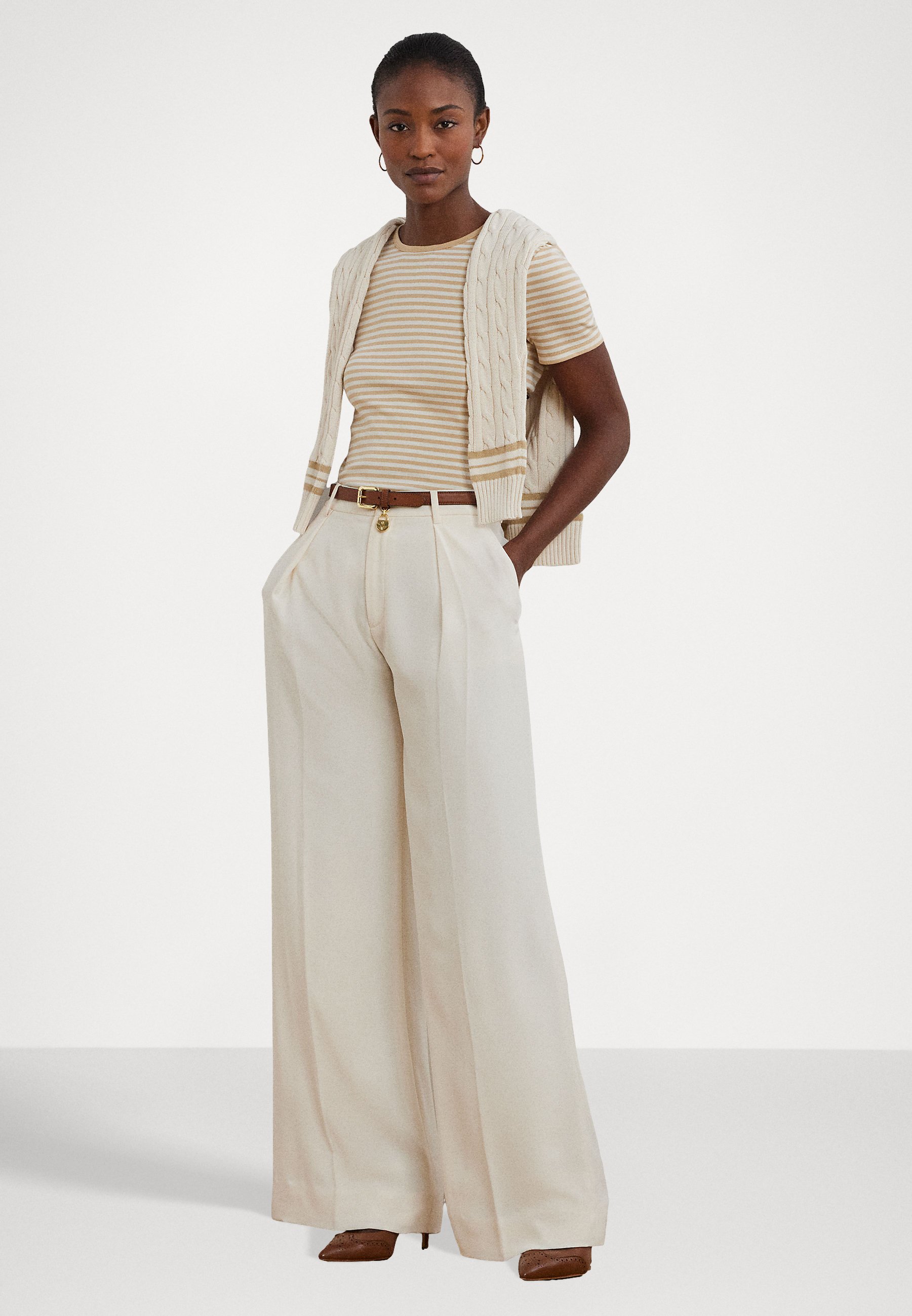 Lauren Ralph Lauren STRIPED STRETCH COTTON CREWNECK TEE - Print T