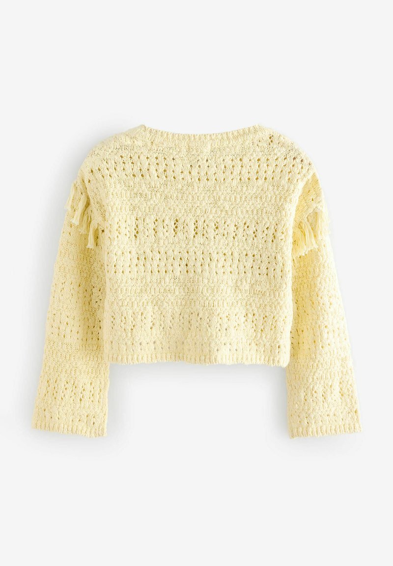Next TASSLE CROCHET Strickpullover lemon yellow/gelb