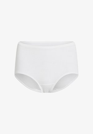 Witte katoenen hipster slips met een gladde, zachte textuur, elastische tailleband en naadloze randen voor comfort en pasvorm.