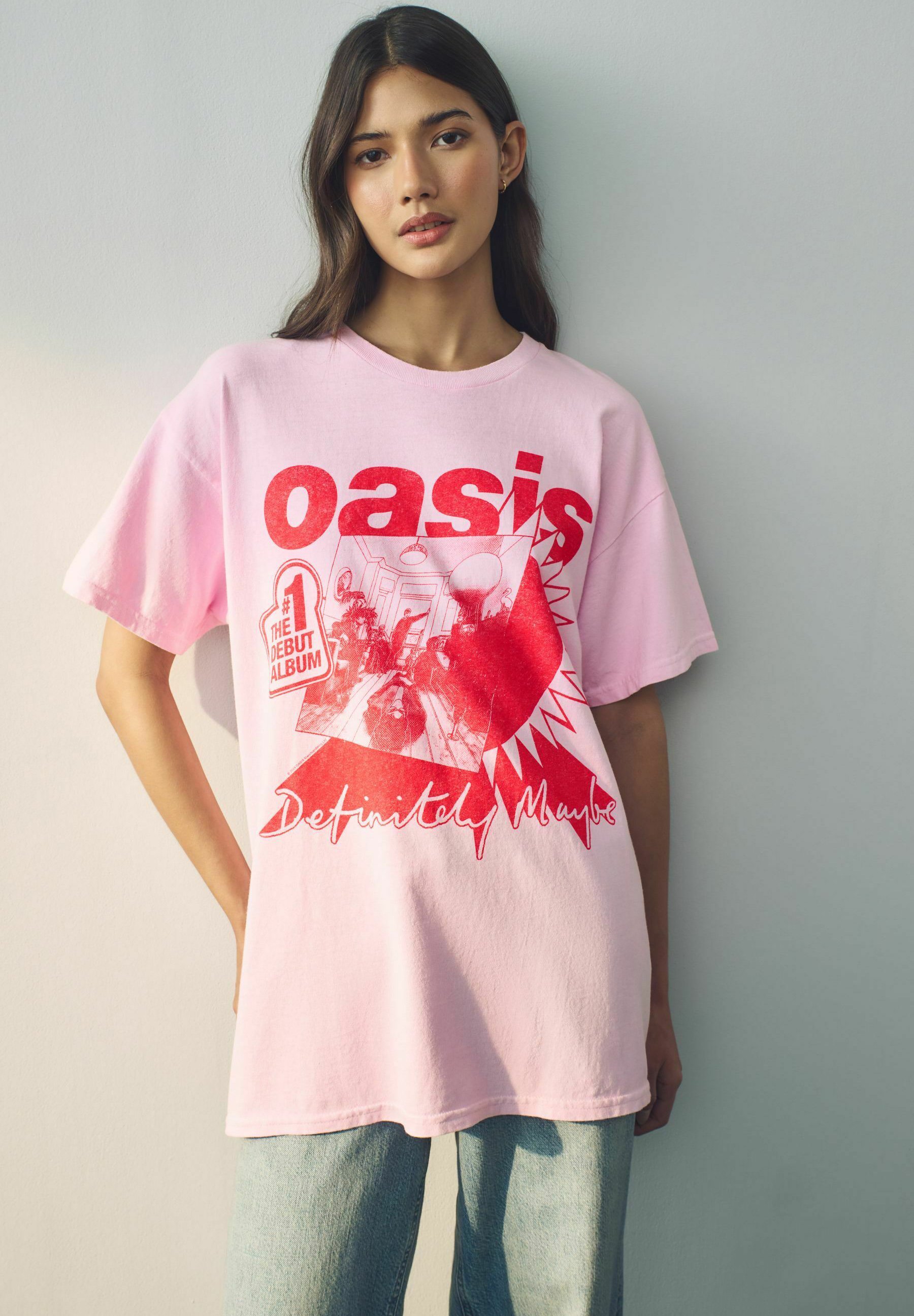 ATHMILE T-shirt Oversize Donna Maniche Corte Rosa - Girocollo Morbido, Vestibilità Ampia, Casual Estiva Y2K, Taglia S