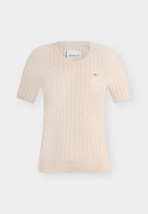 GANT, CABLE C NECK - T-Shirt basic - faded beige