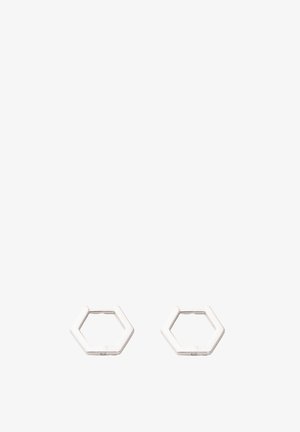 Fejn, HEXAGON HUGGIE CREOLE - Earrings - silberfarben