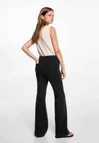 Mango Kids Široké džíny - black denim