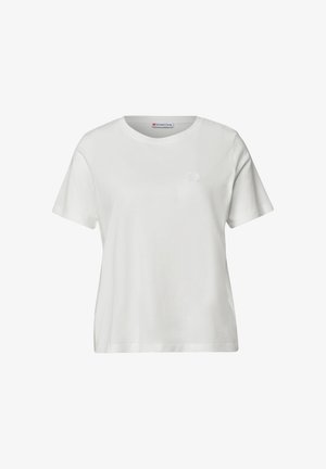 Street One, T-SHIRT MIT RUNDHALS UND EMBROIDERY DETAIL - T-shirt basic - off white