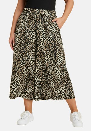 PRINT MIDAXI CULOTTES - Stoffhose - brown
