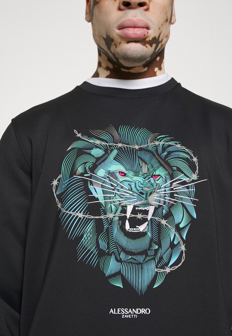 Alessandro Zavetti LION BARBED WIRE - Sweatshirt - black - Zalando.co.uk