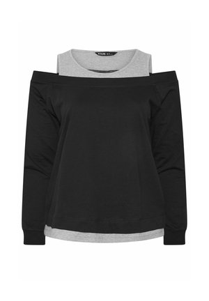 Yours Clothing, PLUS SIZE BARDOT TOPS - Langarmshirt - black
