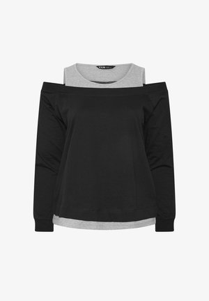 Yours Clothing, PLUS SIZE BARDOT TOPS - Maglietta a manica lunga - black