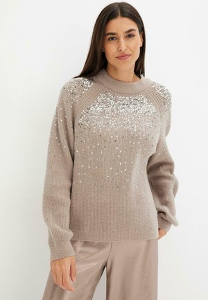 MIT PAILLETTEN - Maglione - grey