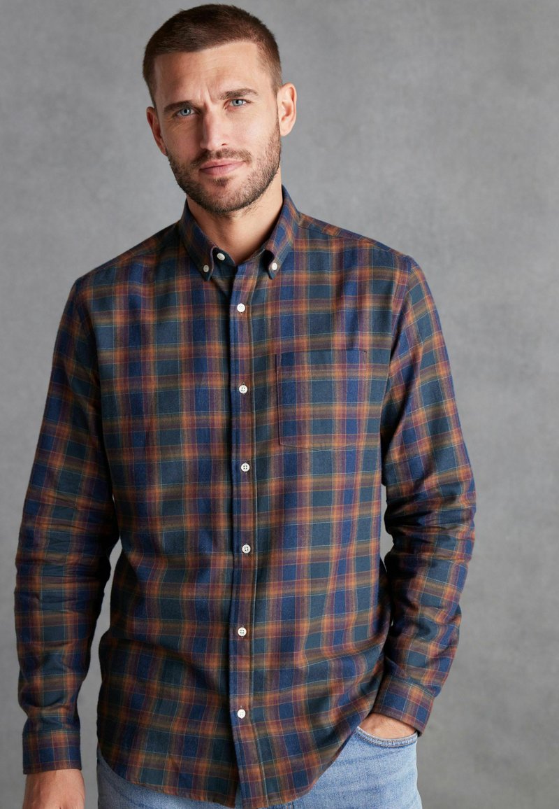 Next CHECK - Cămașă - navy blue rust brown