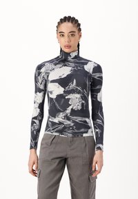 G-STAR PRINTED MOCK SLIM FIT  - Μπλούζα με μακριά μανίκια - black liquid