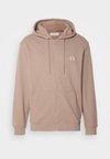 LABEL ZIP THROUGH HOODIE - Sweatjakke - taupe gray