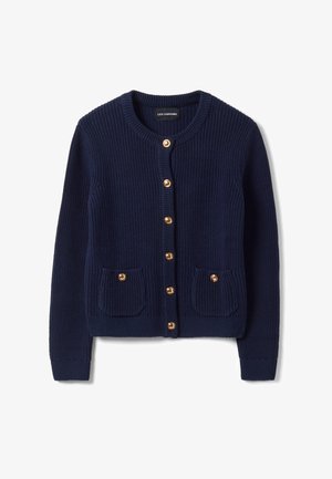 Les Copains, CREW-NECK KNIT CARDIGAN - Strickjacke - dark blue