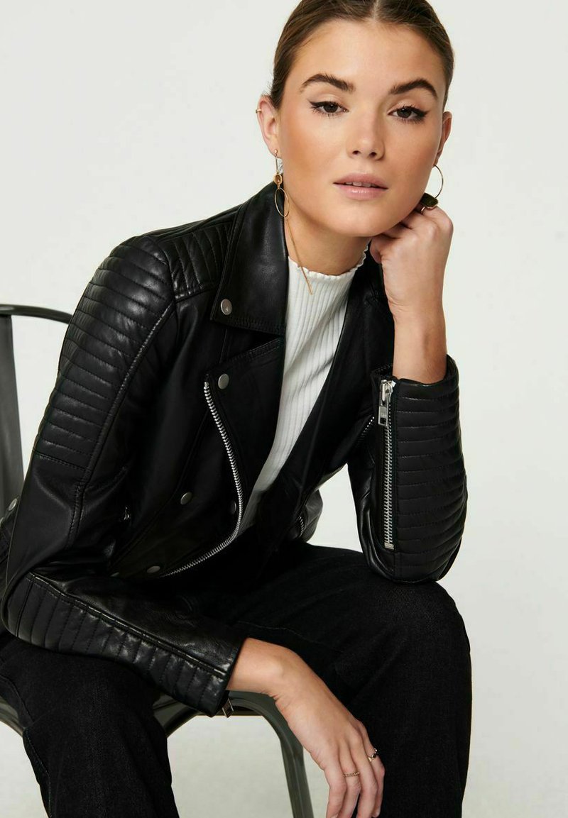 Zalando Lederjacke Biker Jacke Only Lederjacke Black ONLY Kurtka