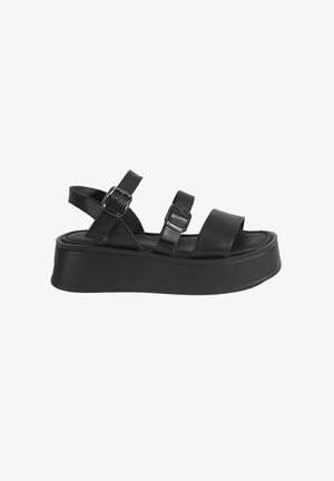 Desa Sandalen met sleehak - black