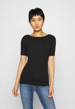 SHORT SLEEVE BOAT NECK - T-shirt basic - black