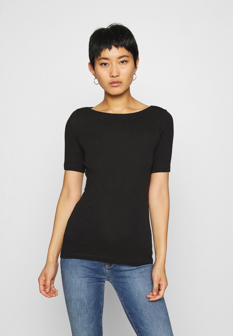 Marc O'Polo SHORT SLEEVE BOAT NECK - Basic T-shirt - black - Zalando.ie