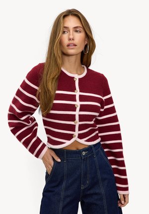 Chaqueta de punto - stripes bordeaux