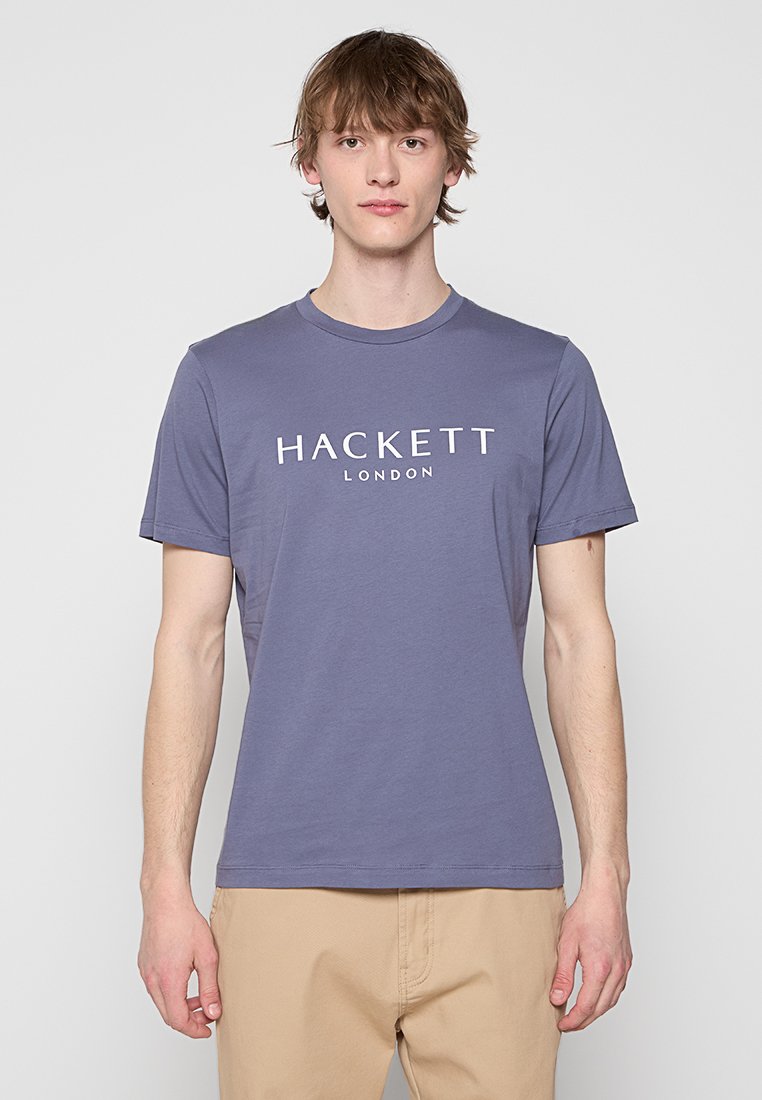 Hackett London T-shirt print blauwgrijs