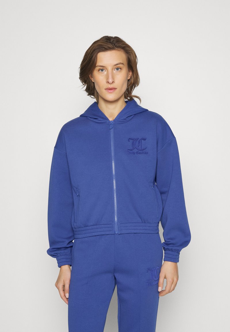 Juicy Couture STITCH HOODIE Tröja med dragkedja grey blue/blågrå