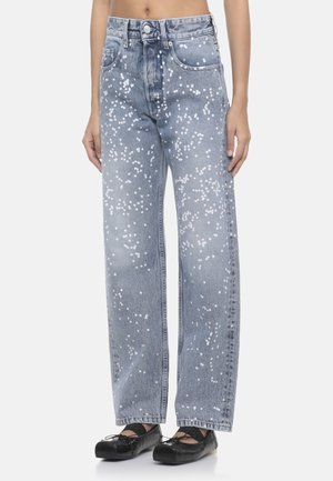 CON STAMPA A POIS - Jeans a sigaretta - celeste