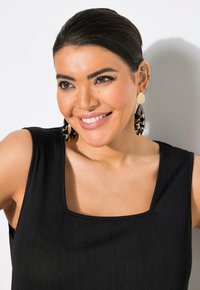 Ulla Popken SQUARE NECK  TANK - Top - black