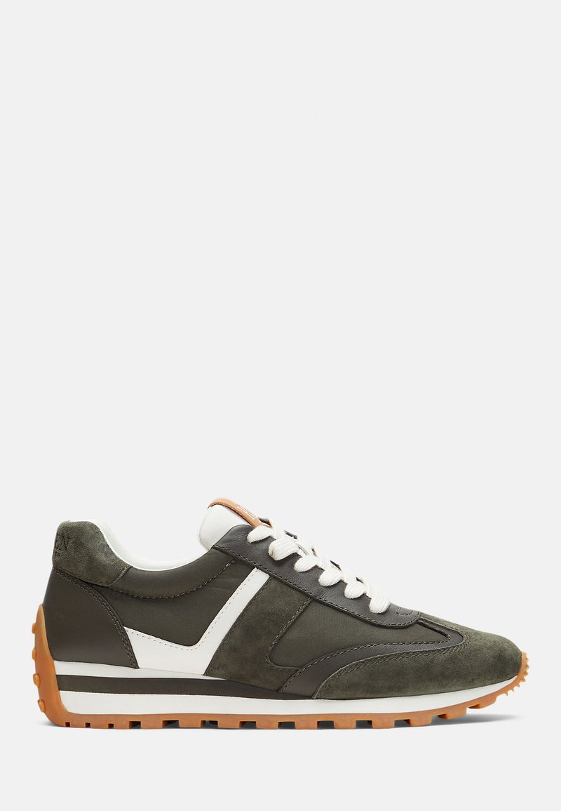 Lauren Ralph Lauren DANI SUEDE & LEATHER SNEAKER - Joggesko - dark olive/soft white/buff