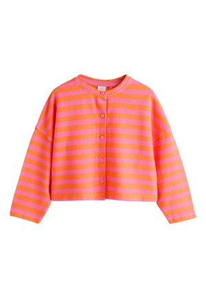 Next REGULAR FIT - TEXTURED STRIPED  - Kardigán - pink orange