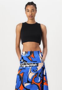 Marimekko PUUTARHA ELDFAMN - A-line skirt - blue/peach/orange