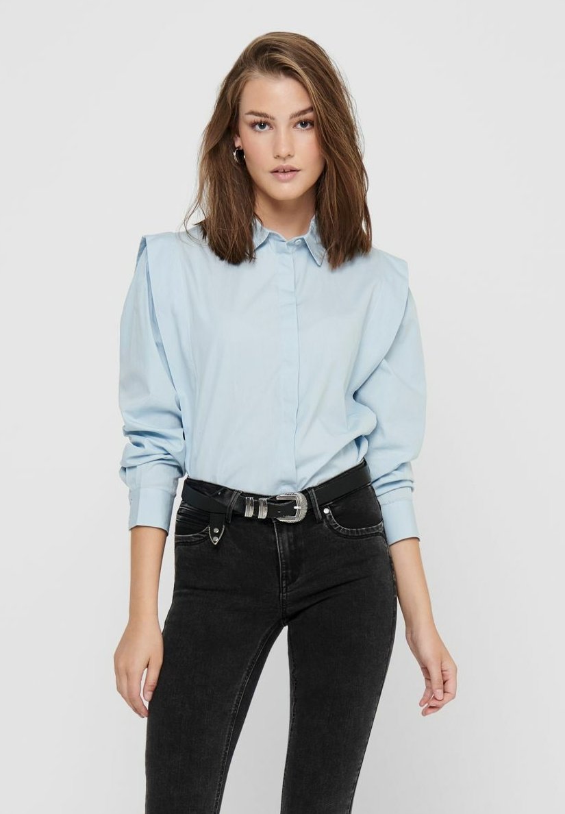 camicia donna celeste