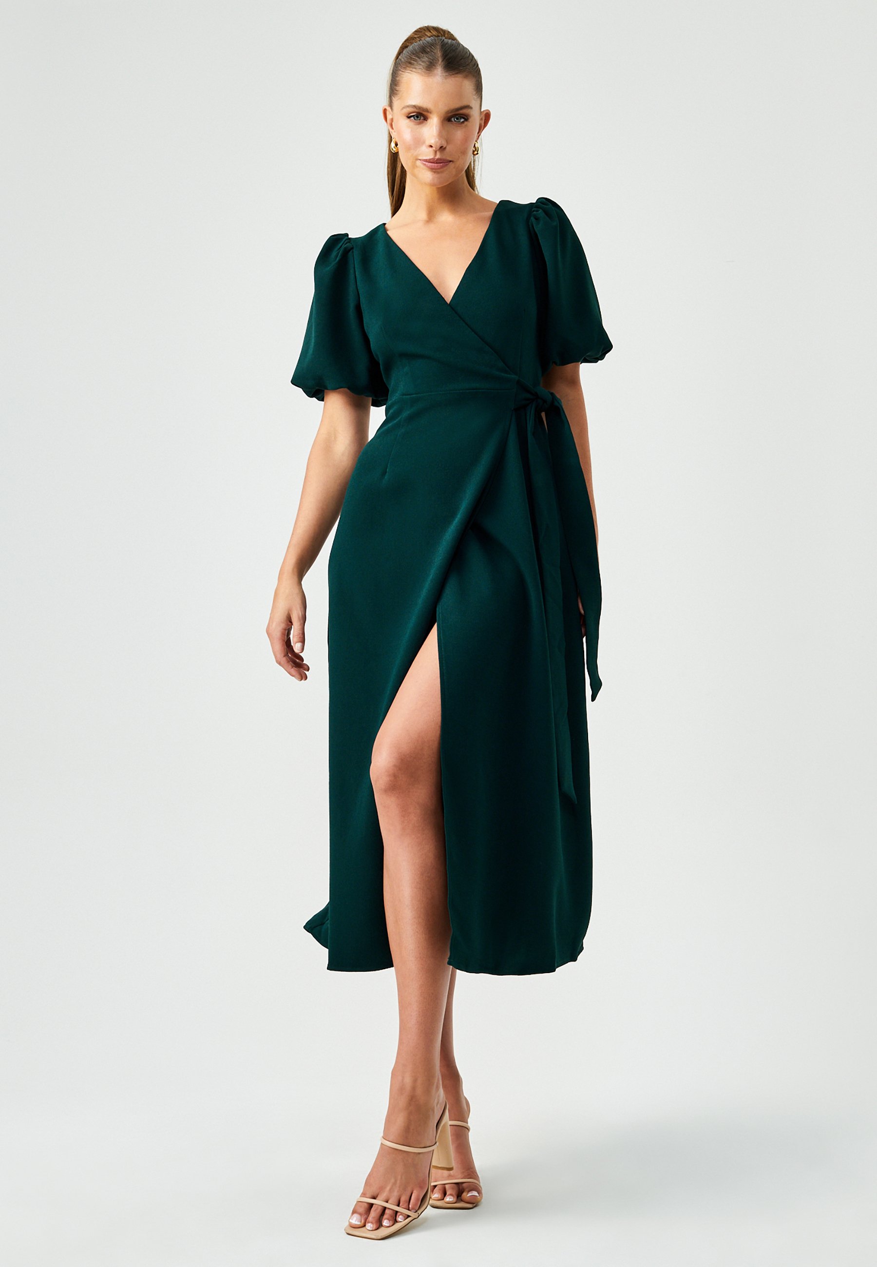 plus size midi dress black Plus Size Sultry Nights Ruched Midi Dress
