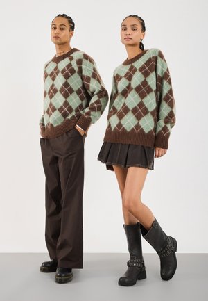 UNISEX - Strickpullover - Brown/Blue