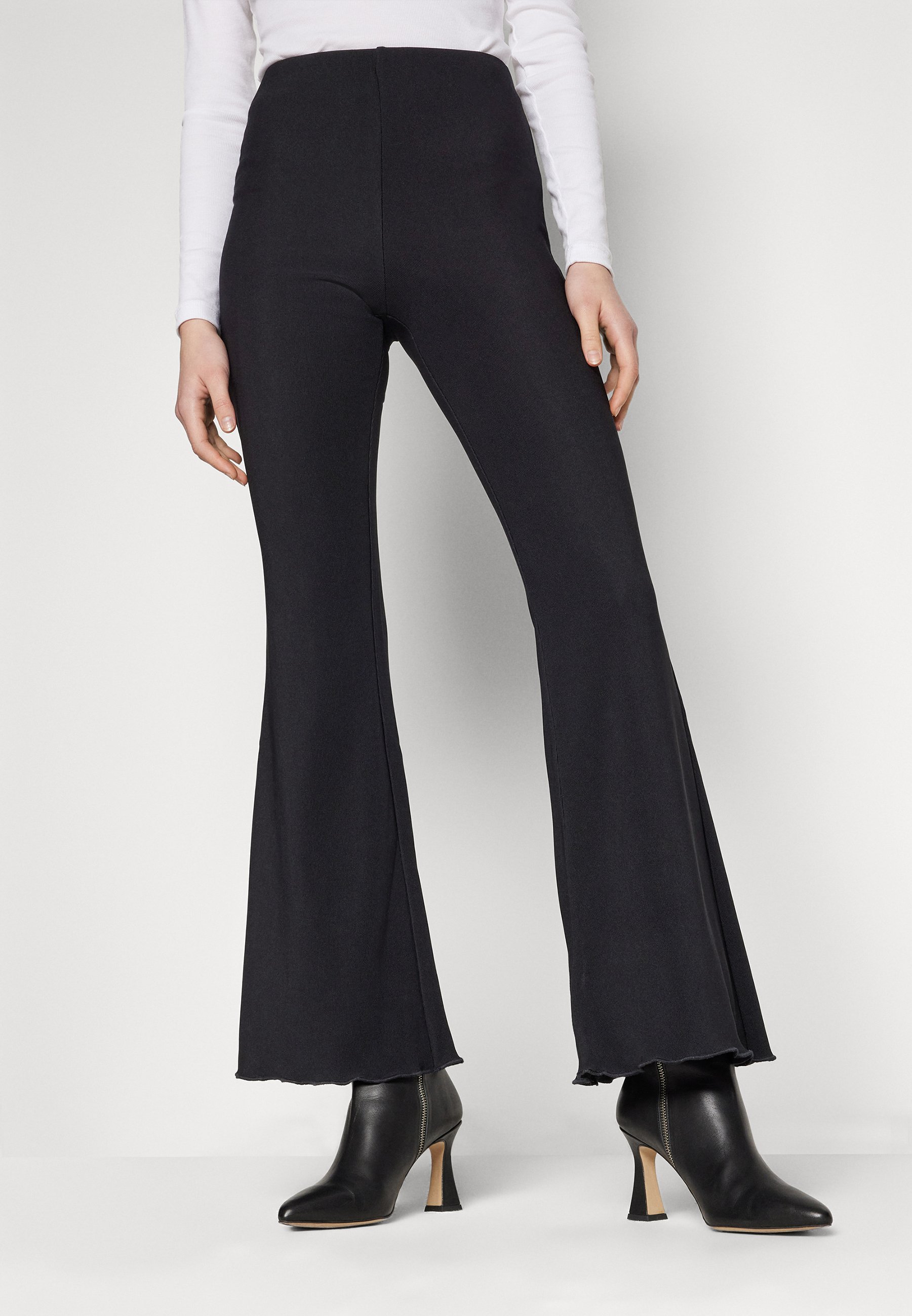 Black Flared Trousers High Waisted Formal Trousers Even&Odd Tall