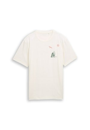 TOM TAILOR, TOM TAILOR T-SHIRT T-SHIRT MIT STICKEREIEN - T-Shirt print - gardenia white