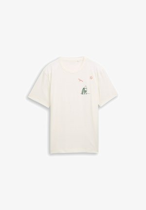 TOM TAILOR, TOM TAILOR T-SHIRT T-SHIRT MIT STICKEREIEN - T-Shirt print - gardenia white