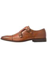 Pier One by Zalando - LEATHER - Smart slip-ons - cognac Thumbnail Image 1