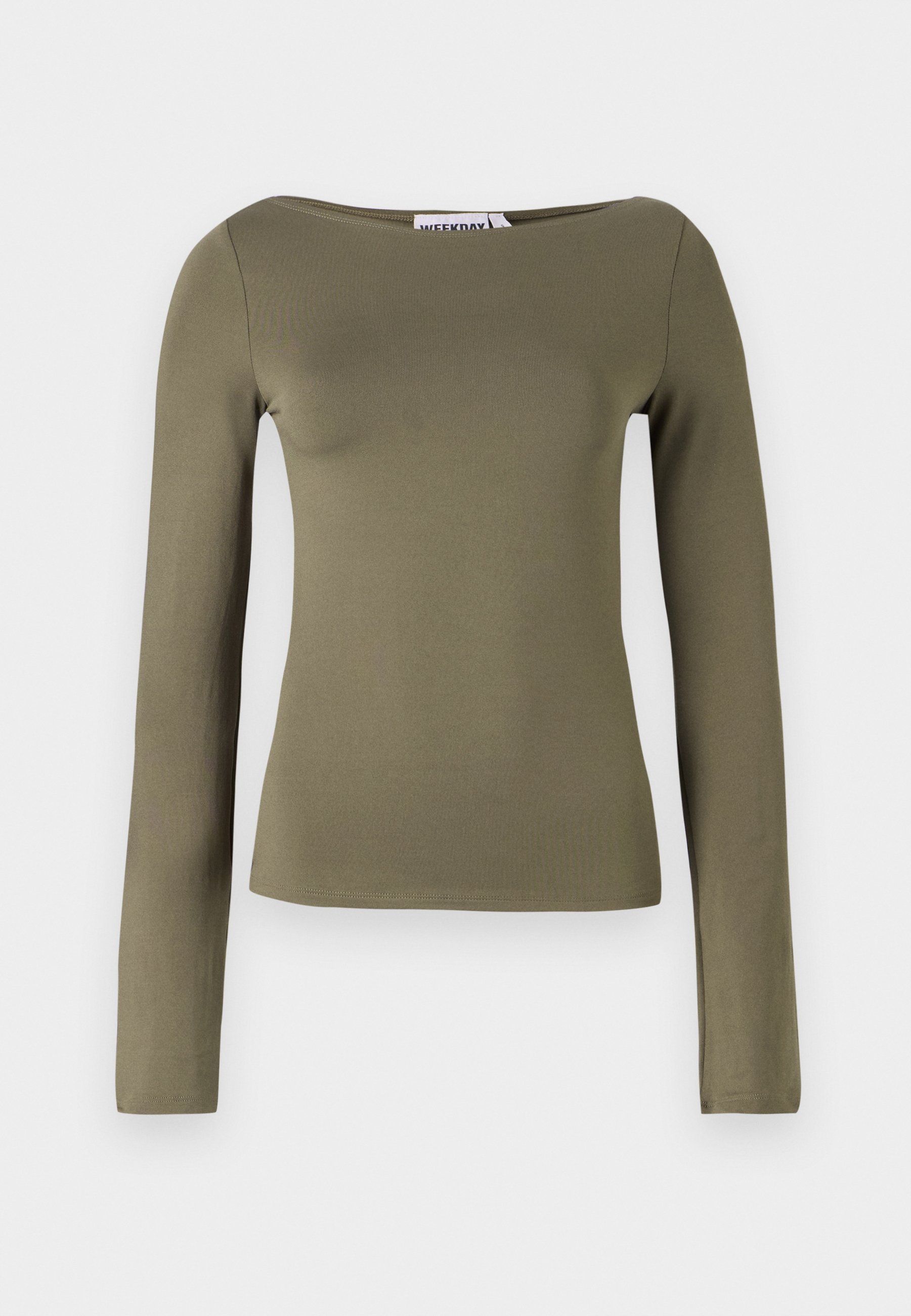 売れ筋商品|||ウィークデイ Tシャツ レディース トップス ANNIE BOATNECK LONG SLEEVE - Long sleeved top - khaki green annie long-sleeved boat-neck top - Dusty Khaki Green