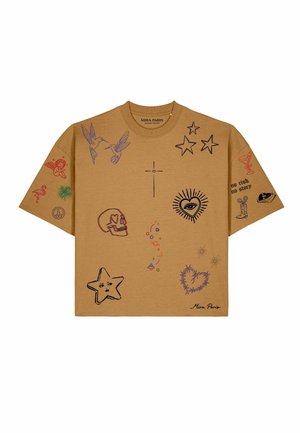 Mira Paris, FLASH TATTOO 1 BOXY TEE 26 UNISEX - Trükipildiga T-särk - grounded beige