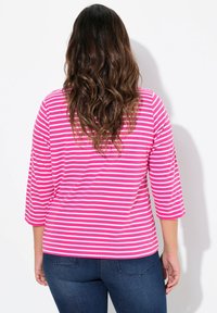 Ulla Popken STRIPED 3/4 SLEEVE - Langarmshirt - pink