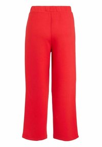 Rode, lichte sweatpants gemaakt van een katoenmix. Heeft een elastische tailleband en een brede, rechte pasvorm voor comfort.